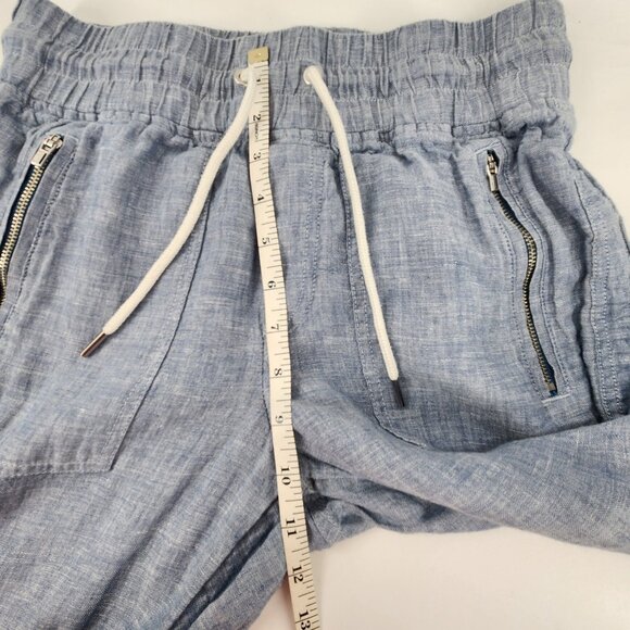 Athleta Cabo Linen Joggers Womens Size 2 Chambray Blue Athleisure Lounge - Picture 8 of 10